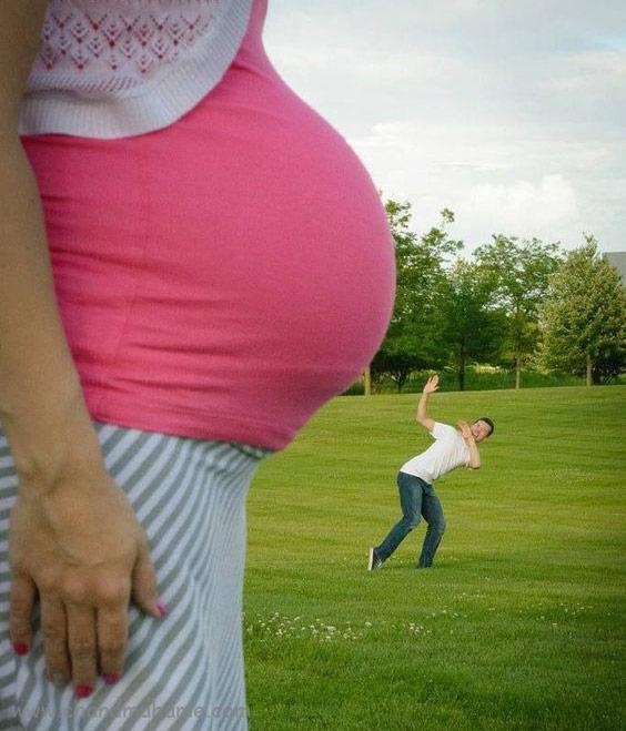 ژست عکس بارداری با همسر مدل خلاقانه - چندماهمه