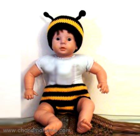 عکس لباس بافتنی نوزاد مدل زنبوری برای عکاسی - چندماهمه