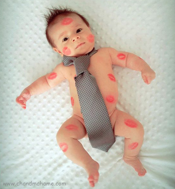 ایده عکس ولنتاین نوزاد با کاغذ و پارچه - چندماهمه