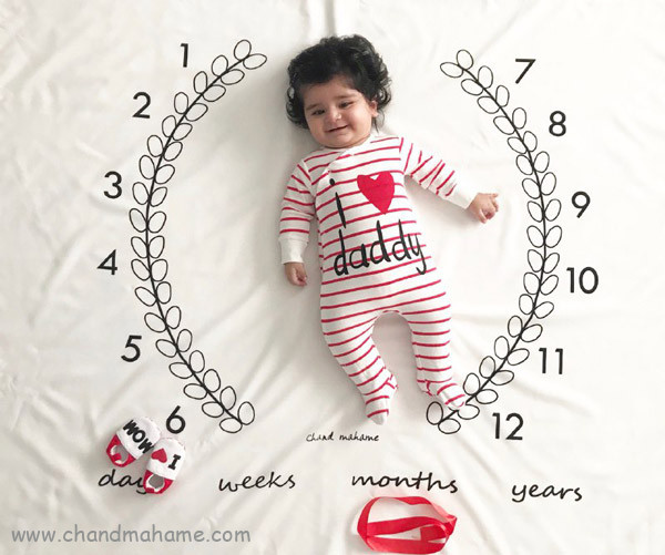 ایده عکس ولنتاین نوزاد با کاغذ و پارچه - چندماهمه