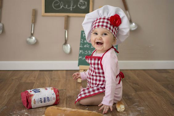 ایده عکس نوزاد با تم آشپز - چندماهمه