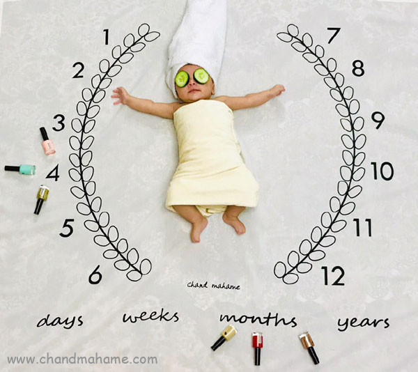 ایده عکس ماهانه نوزاد- عکس چهار ماهگی کودک - جندماهمه