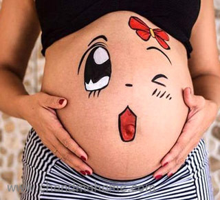 نقاشی روی شکم برای عکس بارداری