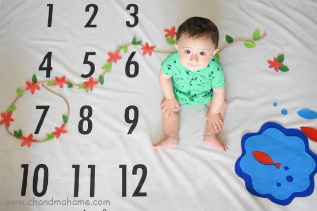 مدل عکس نوزاد هفت ماهه در خانه - چندماهمه