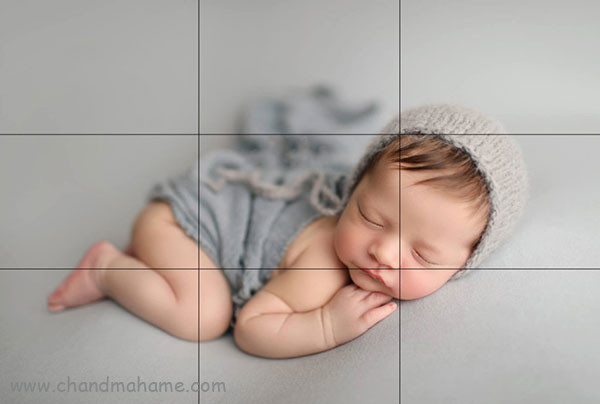 استفاده از خطوط راهنما در عکاسی نوزاد