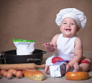 ایده عکس نوزاد با تم آشپزی