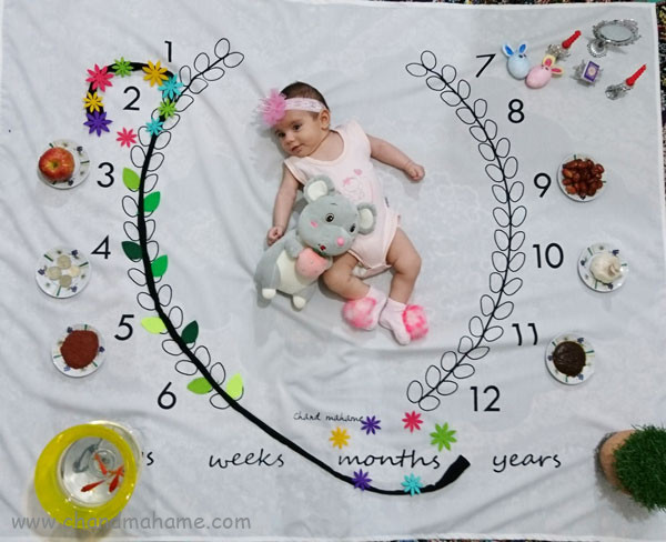 عکس بهاری نوزاد با هفت سین
