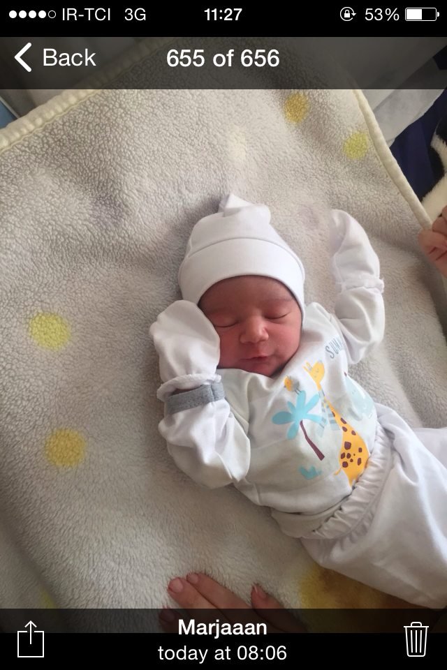 متولد شدن نوزاد سید امیررضا موسوی پهنه کلایی