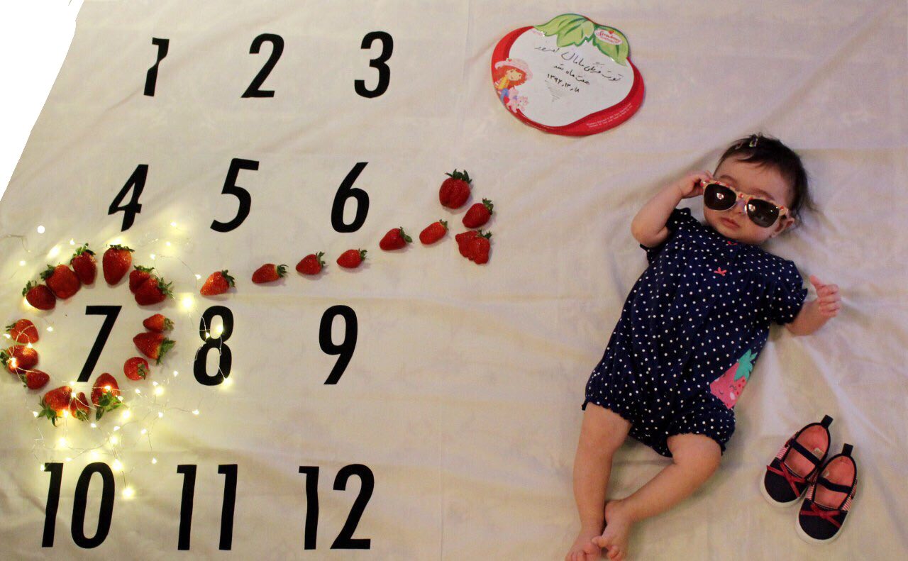 پارچه ماهگرد نوزاد طرح کلاسیک هیراد پورعسگری