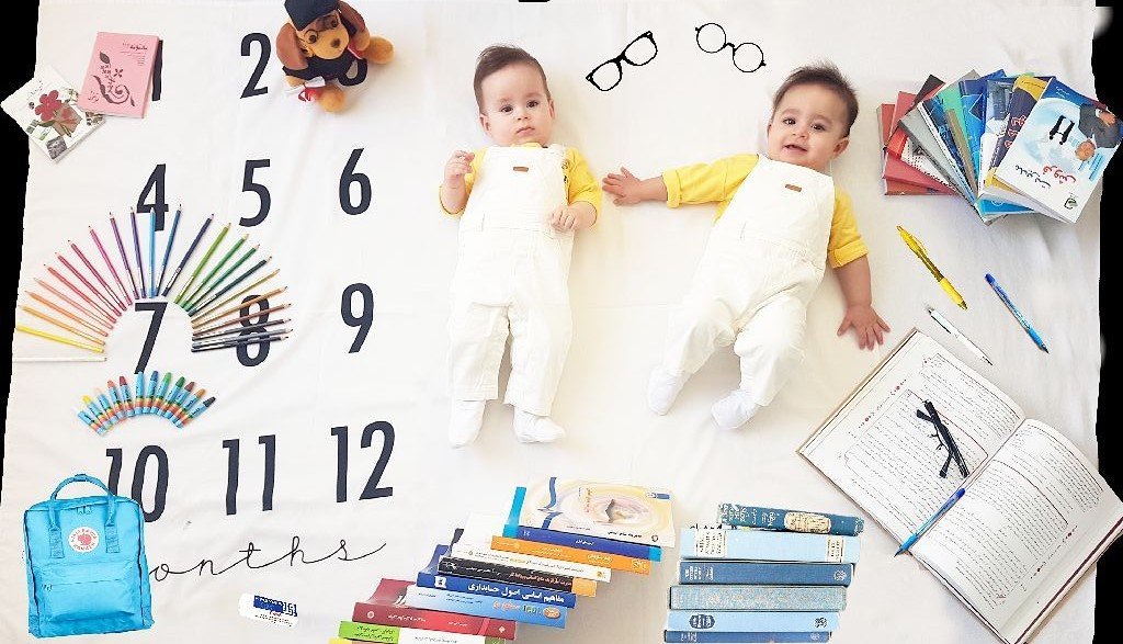 پارچه ماهگرد نوزاد طرح کلاسیک هیراد پورعسگری