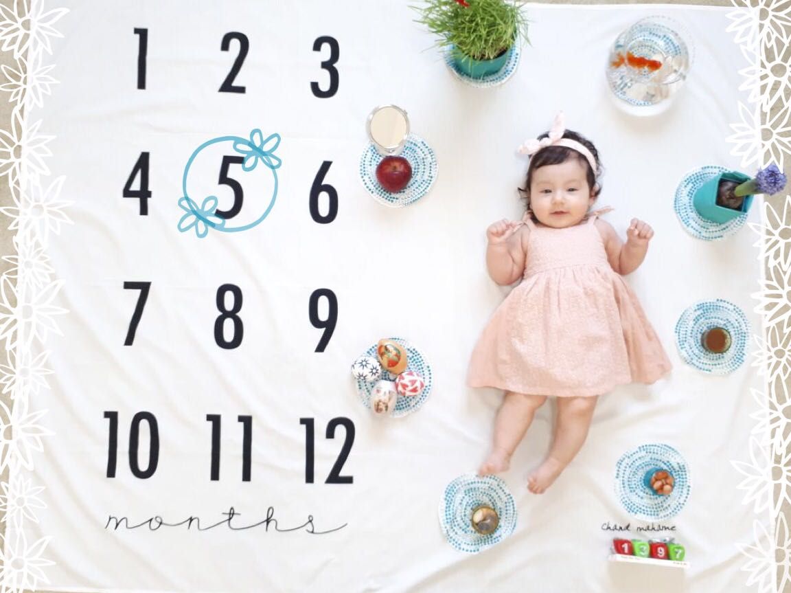 پارچه ماهگرد نوزاد طرح کلاسیک هیراد پورعسگری