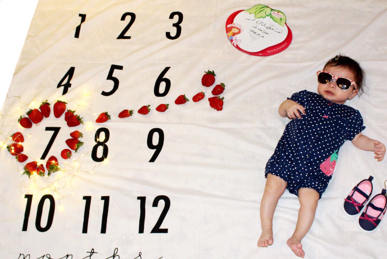 پارچه ماهگرد نوزاد طرح کلاسیک هیراد پورعسگری