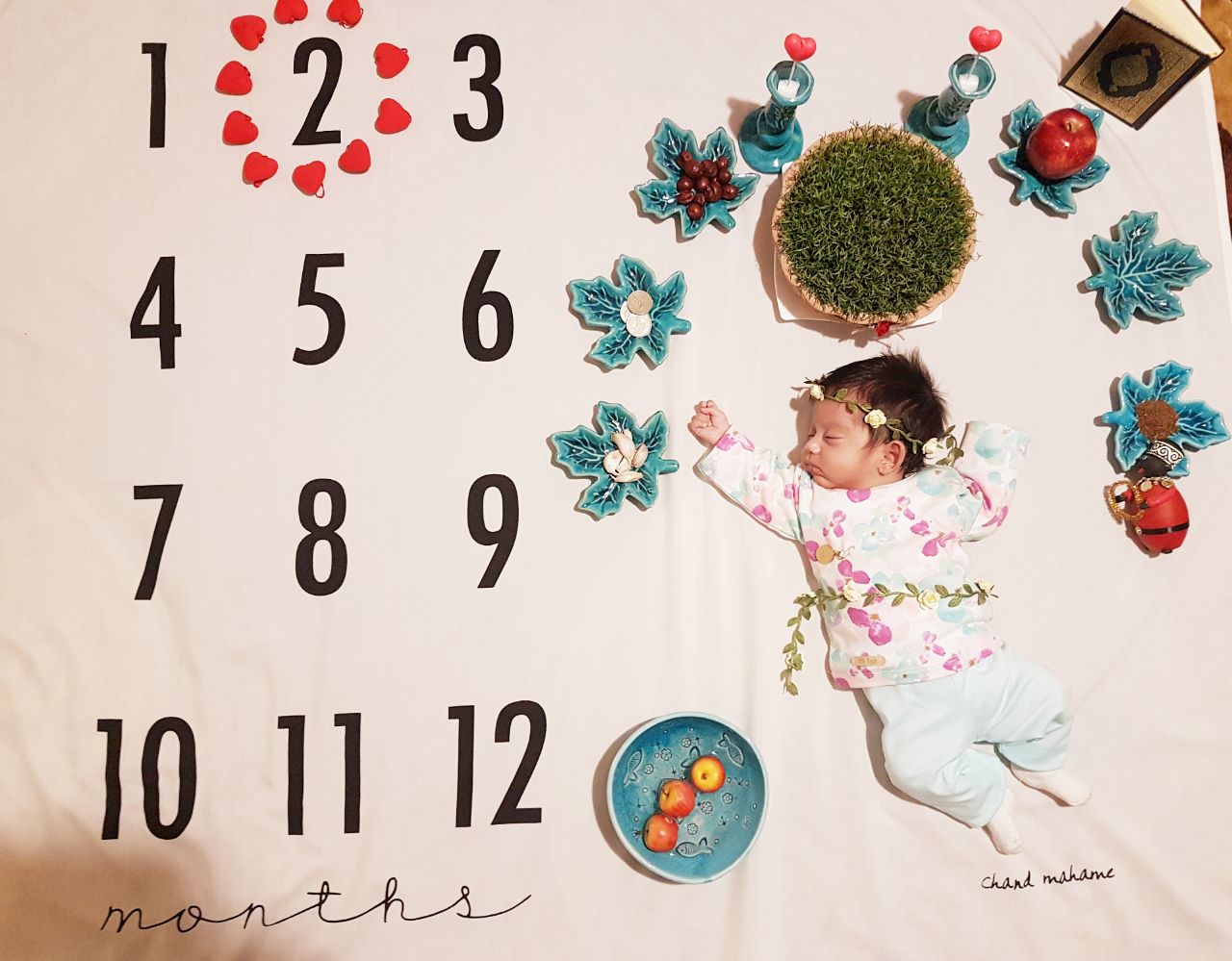 پارچه ماهگرد نوزاد طرح کلاسیک هیراد پورعسگری