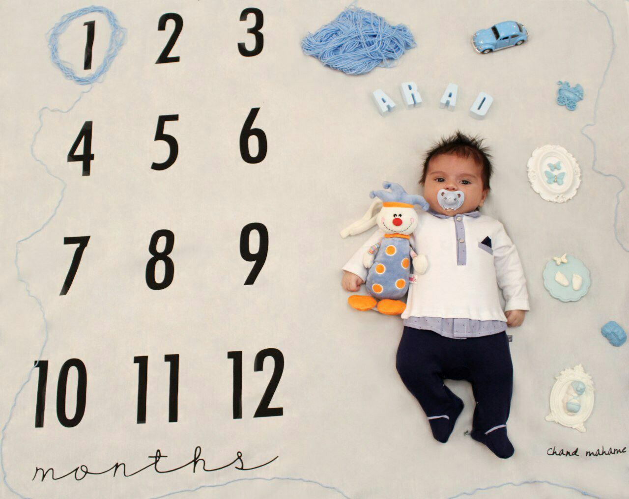 پارچه ماهگرد نوزاد طرح کلاسیک هیراد پورعسگری