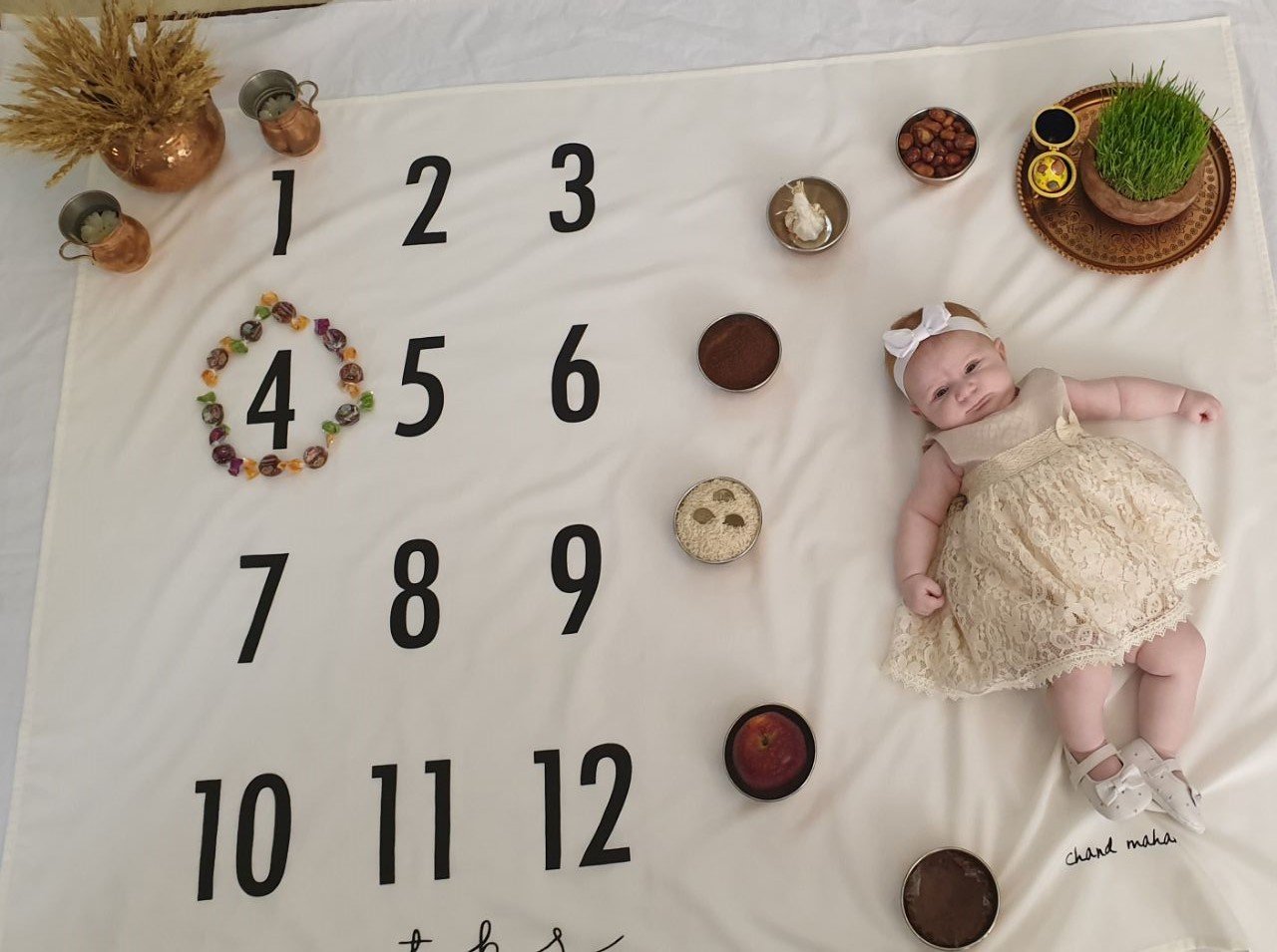 پارچه ماهگرد نوزاد طرح کلاسیک هیراد پورعسگری