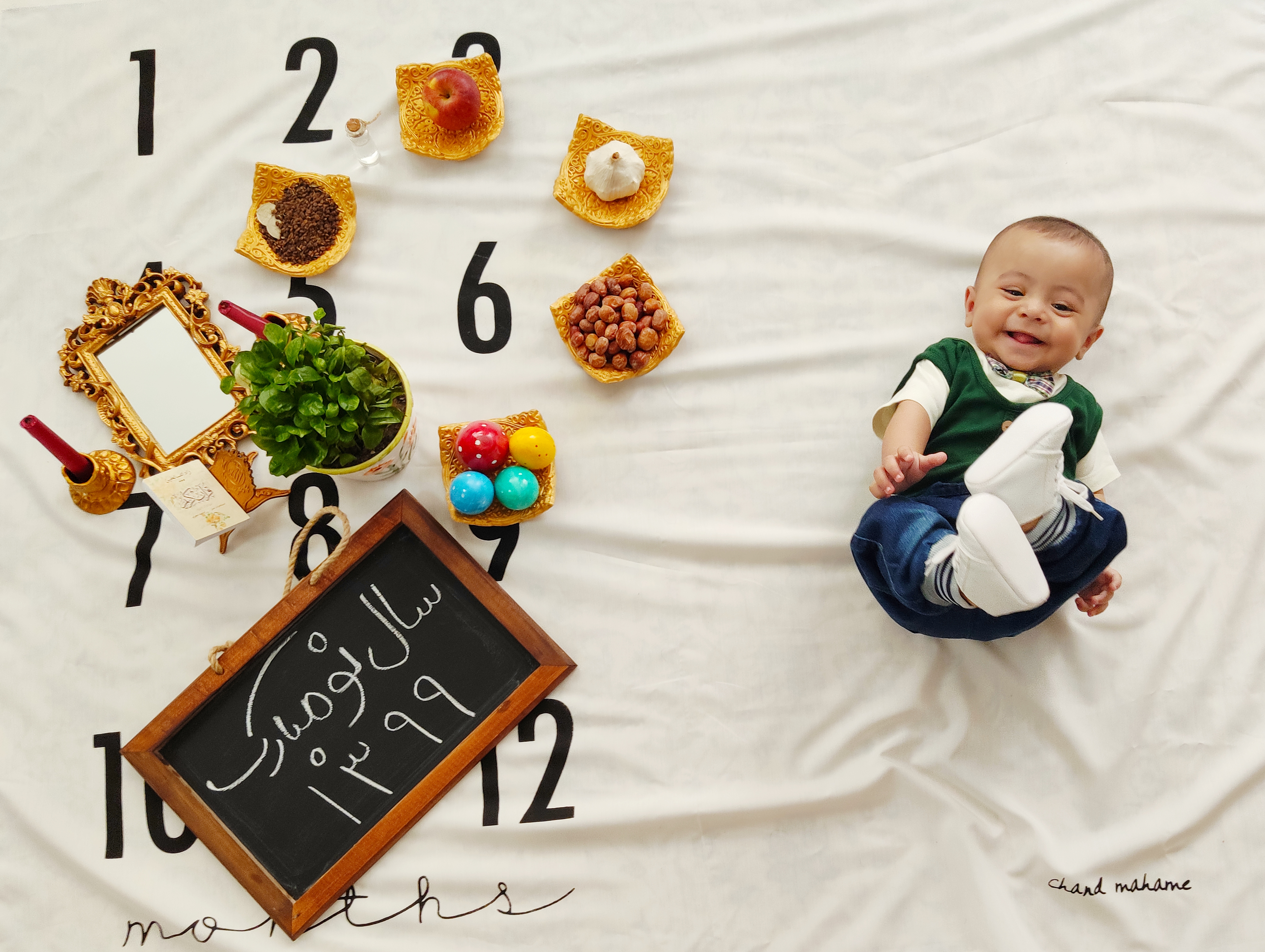 پارچه ماهگرد نوزاد طرح کلاسیک ايليا دعاگو