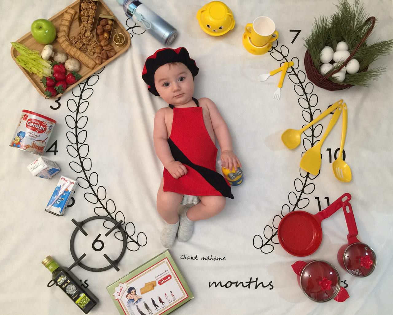 پارچه ماه شمار طرح شاخه زیتون باراد رحیمی