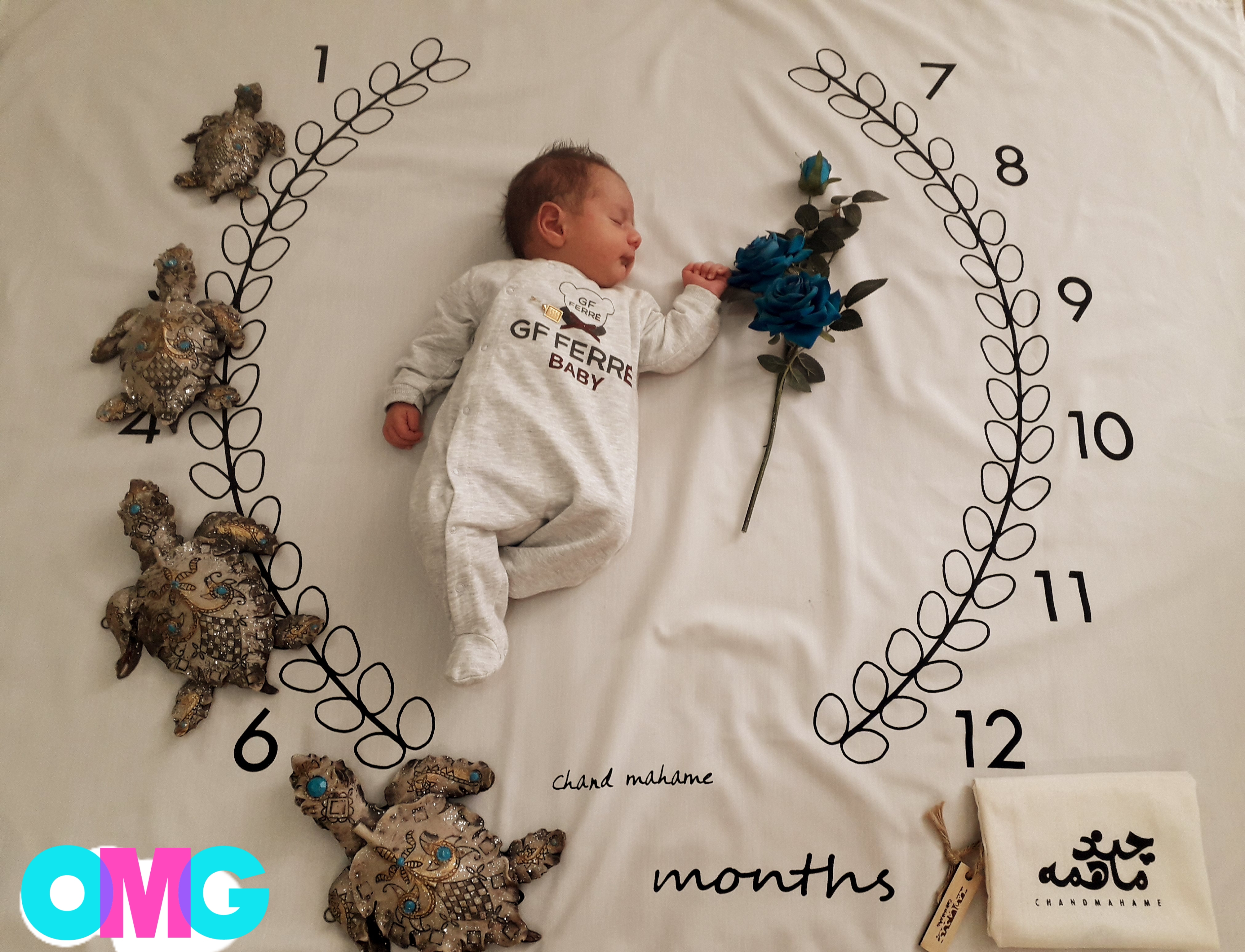 پارچه ماه شمار طرح شاخه زیتون مریم کریمی پور