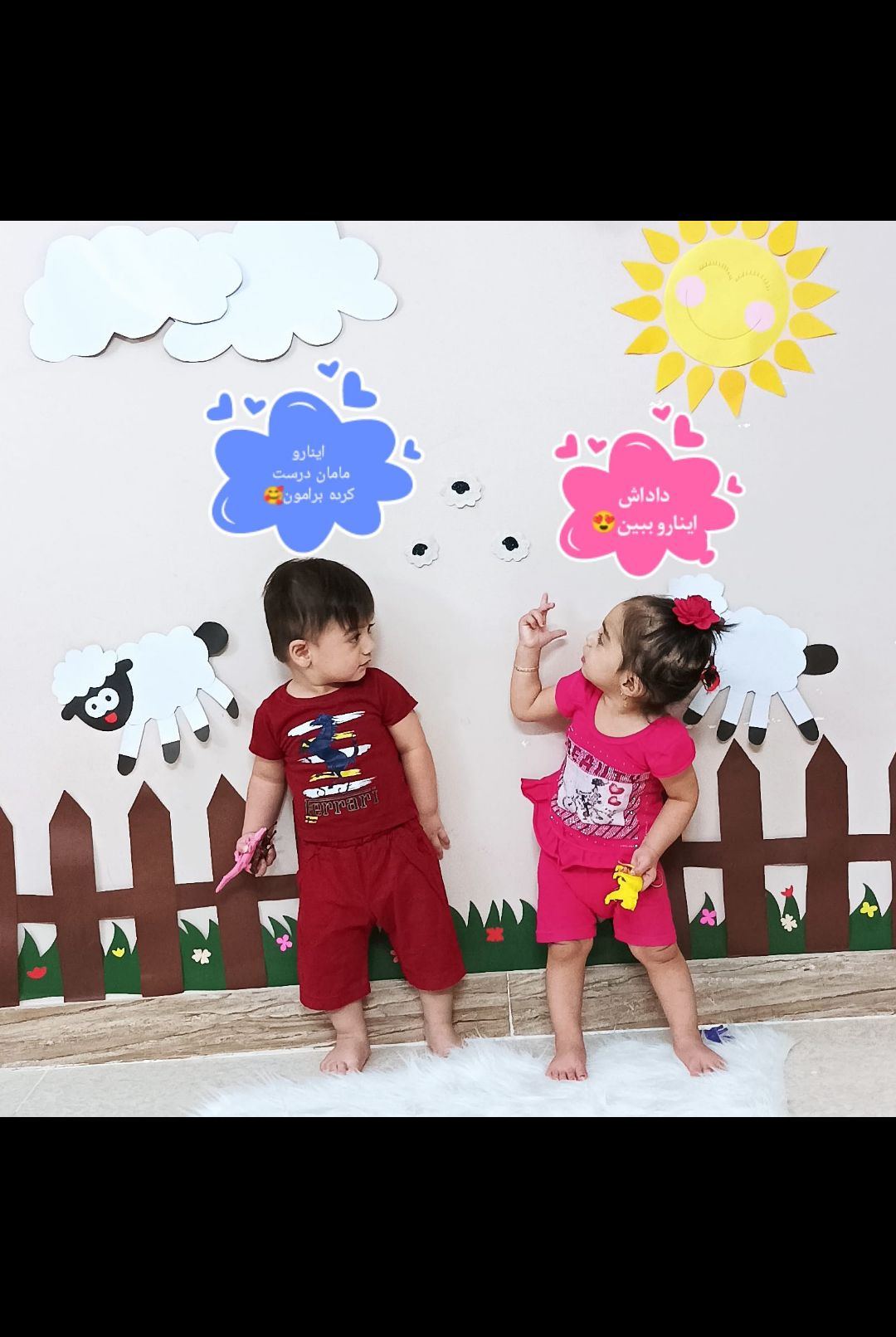 عکس نوزادان دوقلو نارین  و نویان شهبازی