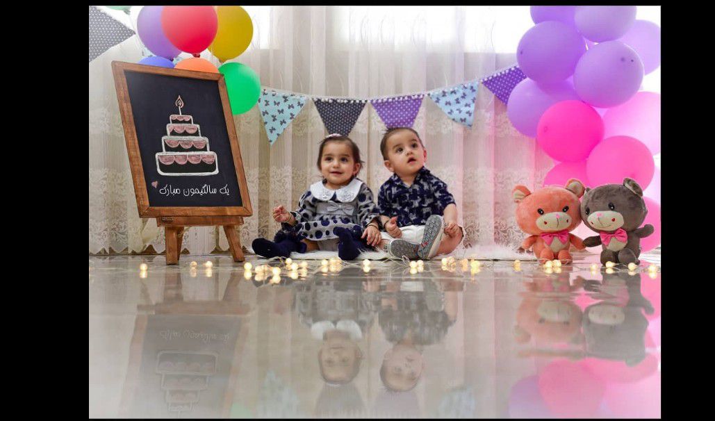 عکس نوزادان دوقلو نارین  و نویان شهبازی