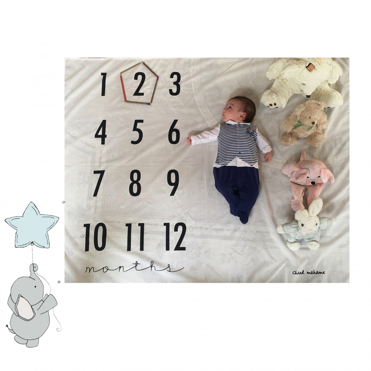 پارچه ماهگرد نوزاد طرح کلاسیک کوهیار فتوت جامی