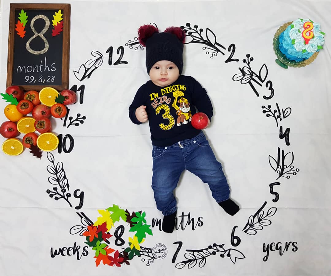 تم عکس پاییزی نوزاد رهام وثوقی