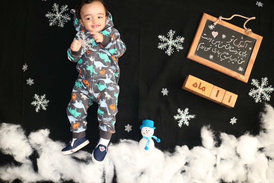 تم عکس زمستانی نوزاد امیرعباس خواجه عمید