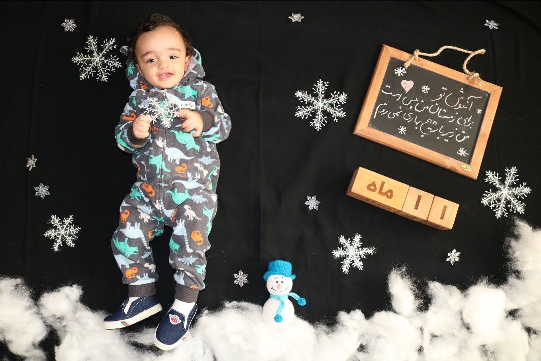 تم عکس زمستانی نوزاد امیرعباس خواجه عمید