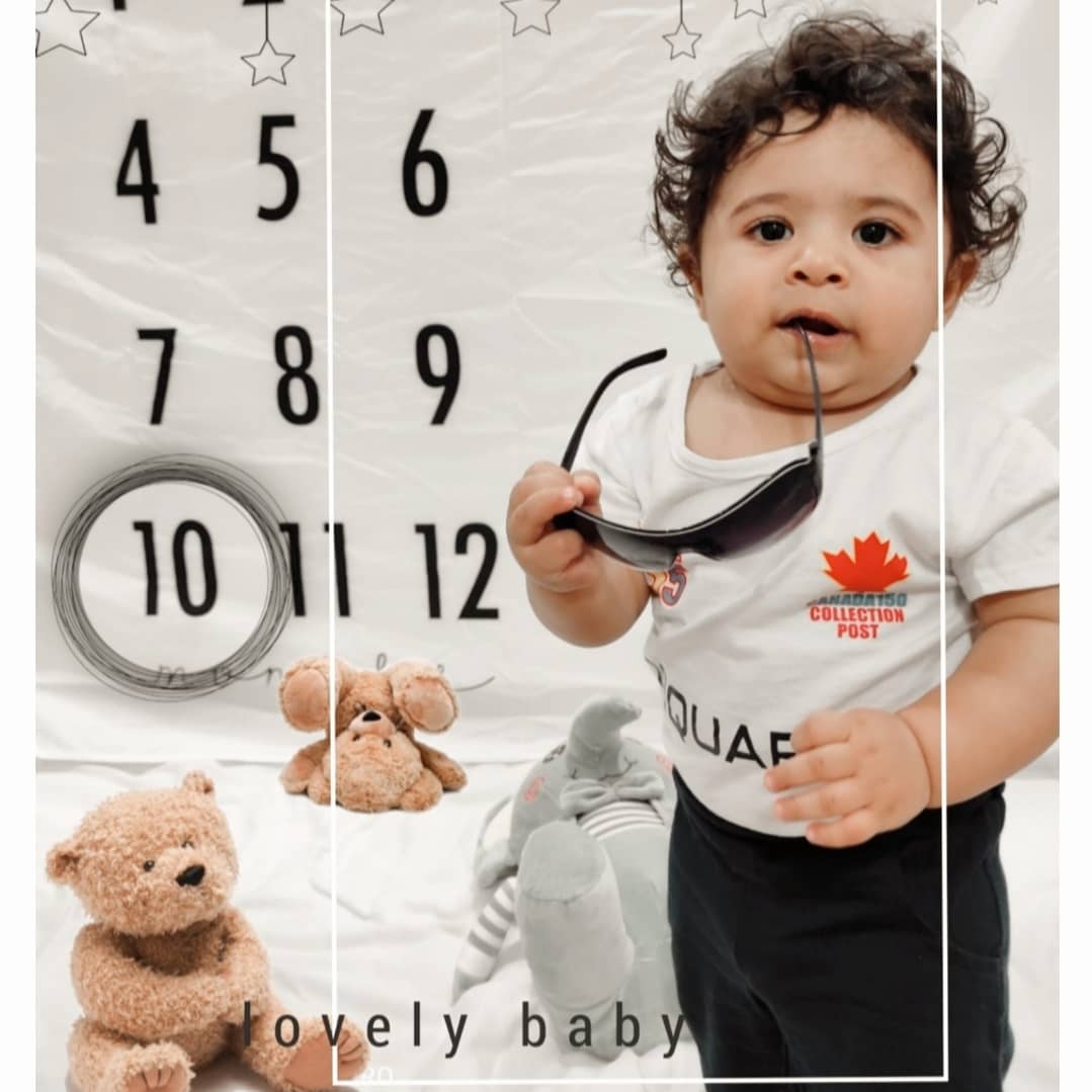 پارچه ماهگرد نوزاد طرح کلاسیک نیکان