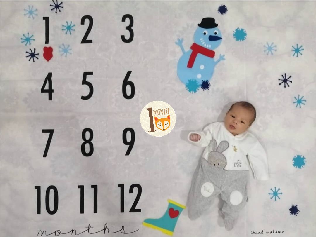 پارچه ماهگرد نوزاد طرح کلاسیک سیدکسری حسینی گهر