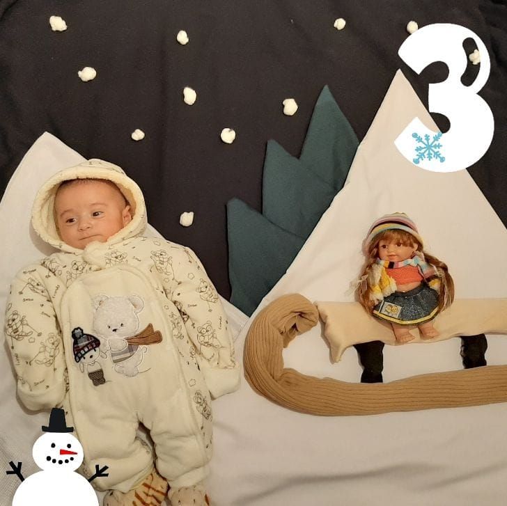 تم عکس زمستانی نوزاد امیرحسین ملازم