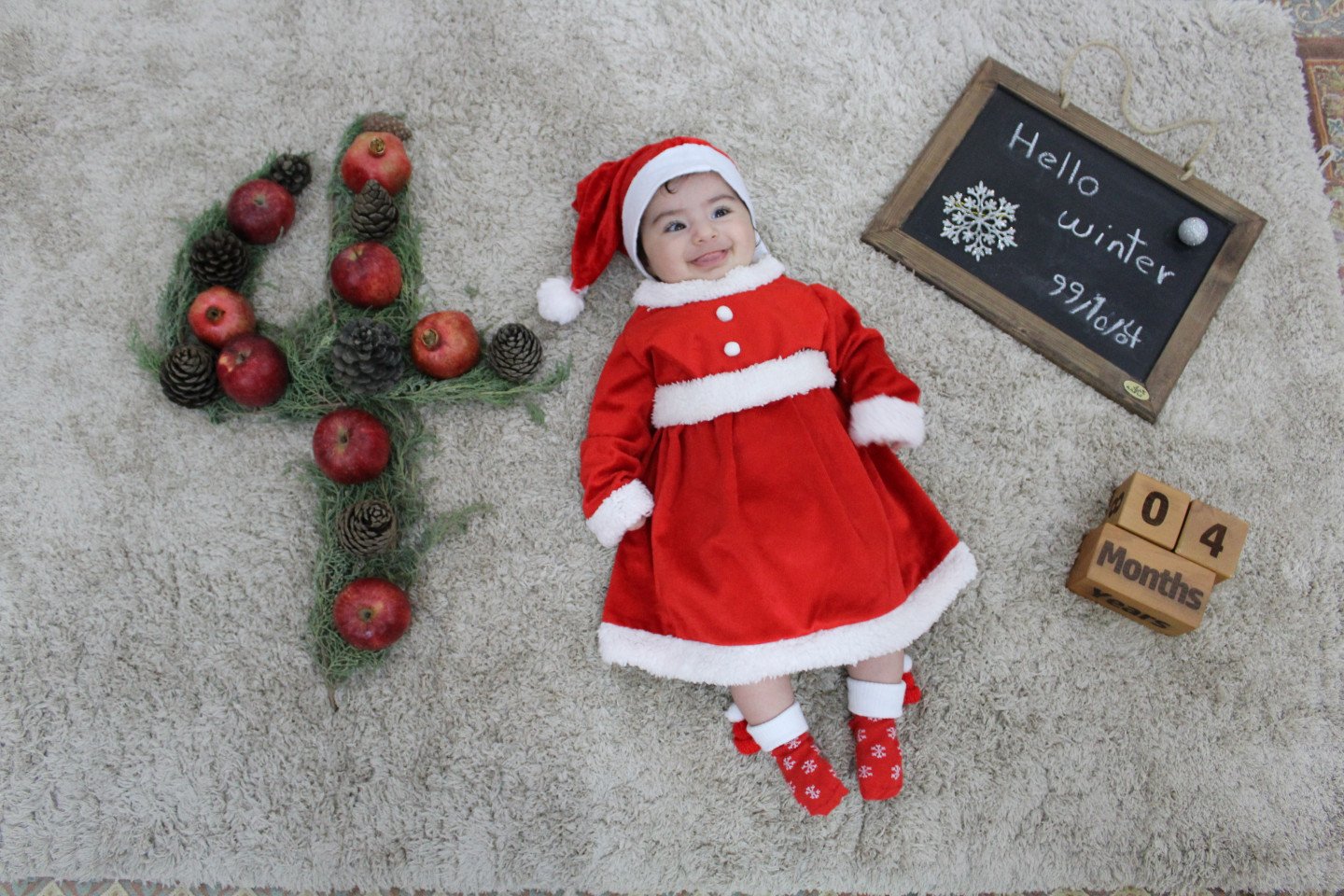 تم عکس زمستانی نوزاد مانيلا خليلي