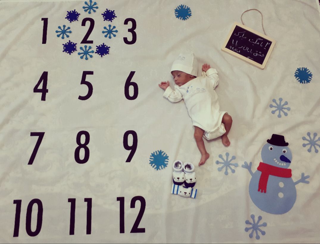 تم عکس زمستانی نوزاد سید میلان فداکار