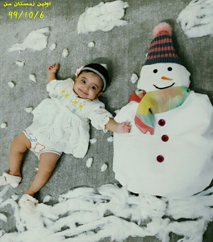 تم عکس زمستانی نوزاد حلما عسل مامان