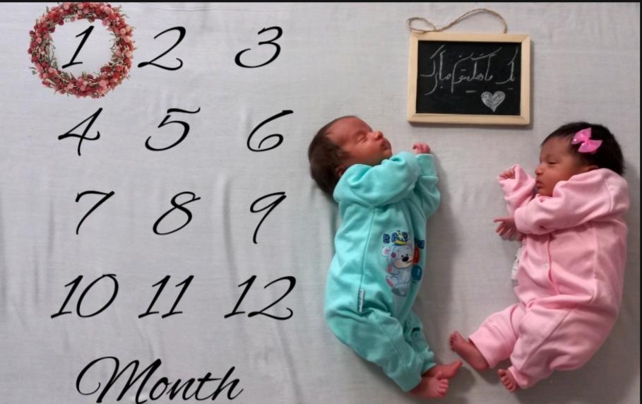 یک ماهگی نوزاد محمدسبحان و مهنا احمدی