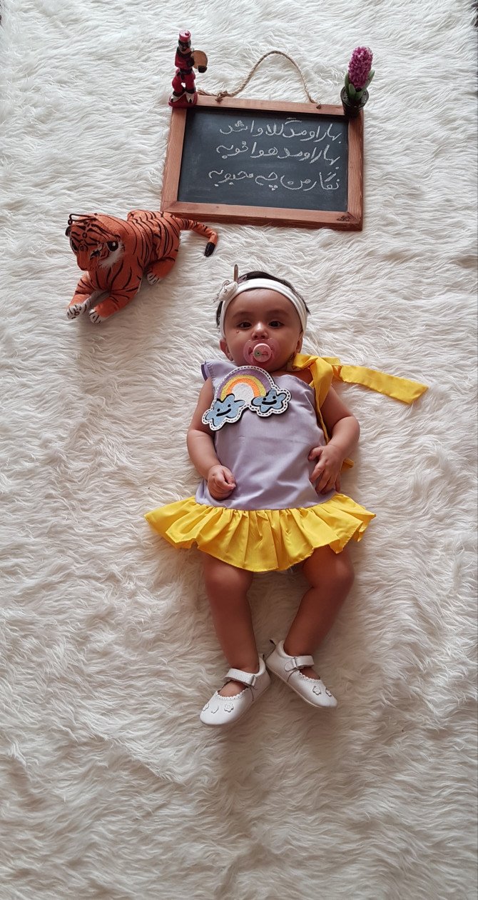 لباس دخترانه تم رنگین کمان یاس رازقی