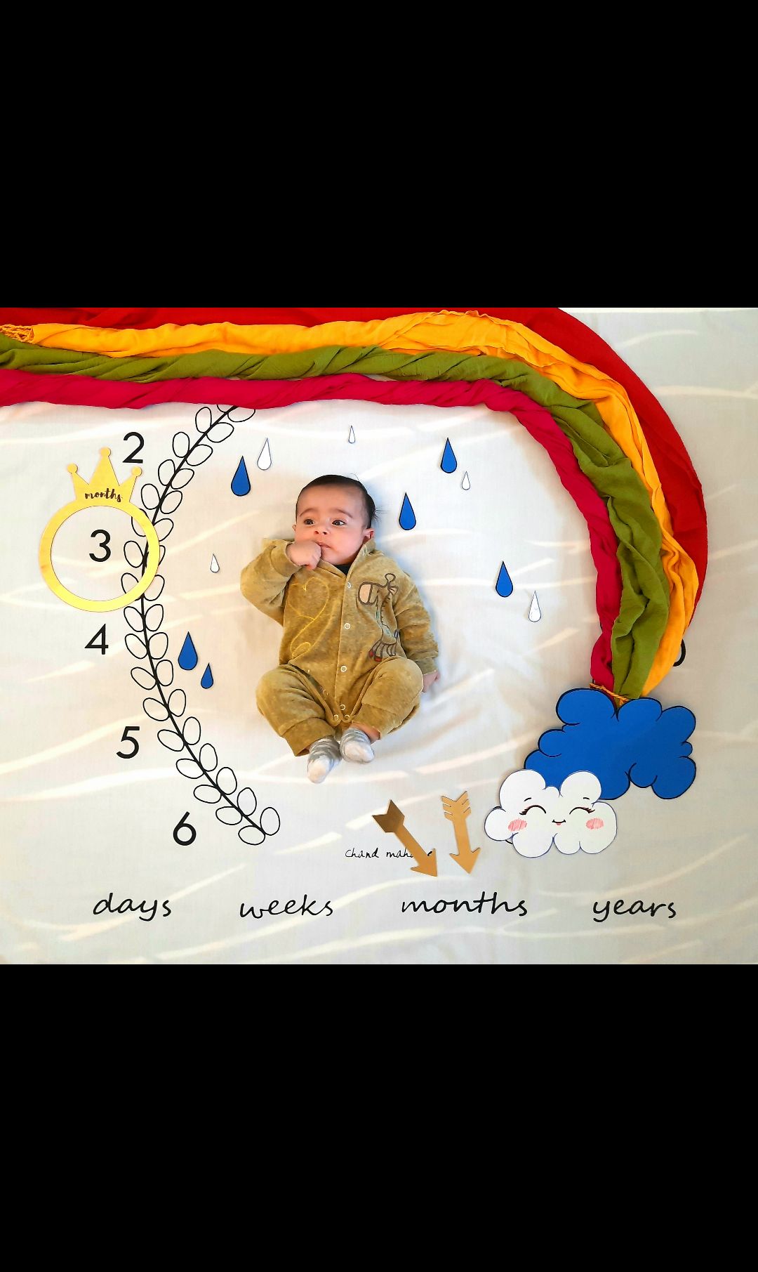 پارچه ماه شمار طرح شاخه زیتون آرسین سیمنی