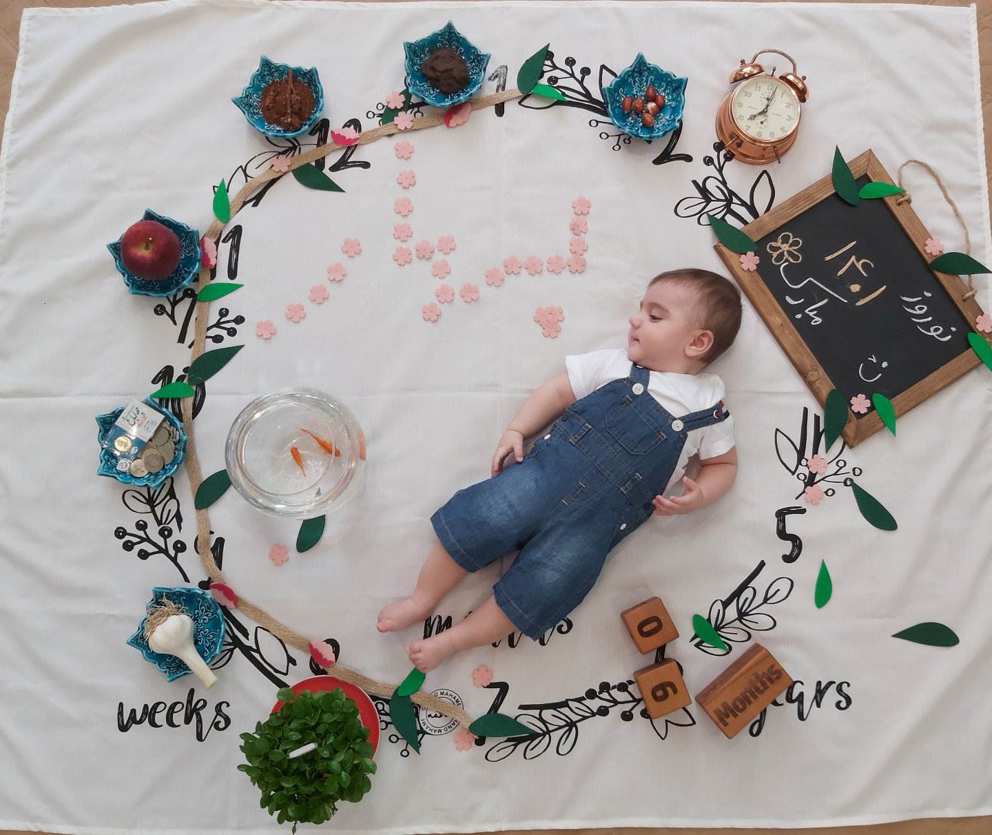 پارچه ماهگرد طرح حلقه تمشک حامی ثمری