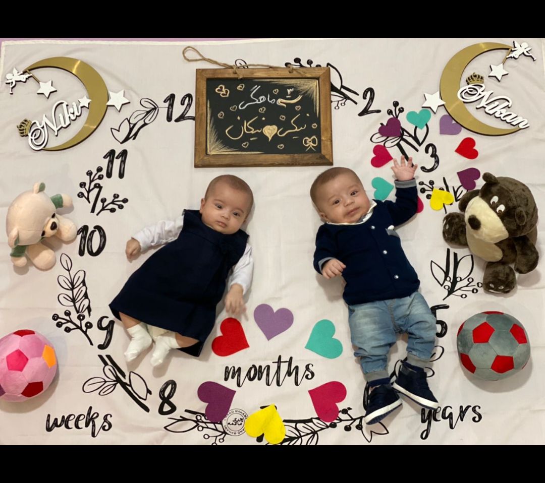 عکس نوزادان دوقلو نیکی طاهری