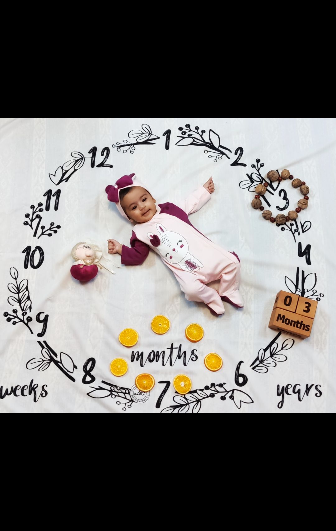 پارچه ماهگرد طرح حلقه تمشک دلوین مهدوی