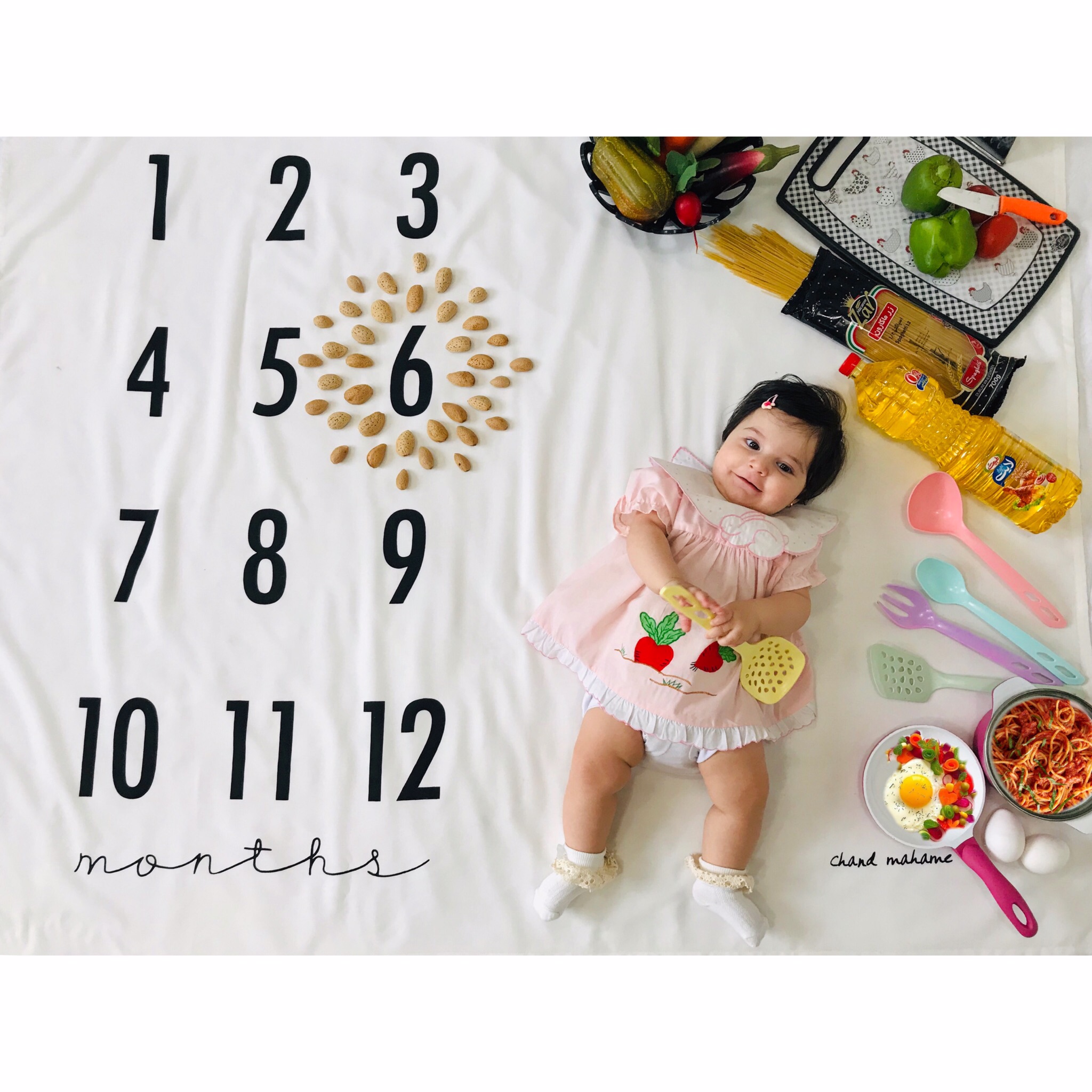 پارچه ماهگرد نوزاد طرح کلاسیک نورا عراقی