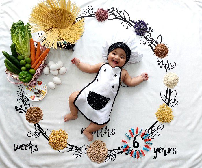 پارچه ماهگرد طرح حلقه تمشک گندم