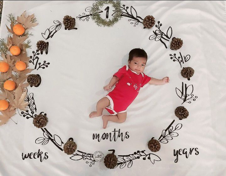 پارچه ماهگرد طرح حلقه تمشک گندم