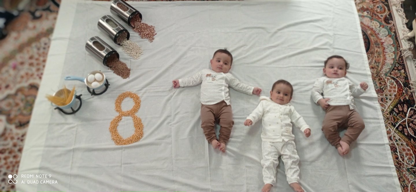 هشت ماهگی نوزاد روشا و رهام و پرهام غلامرضایی