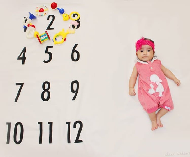 پارچه ماهگرد نوزاد طرح کلاسیک حلما سلامت