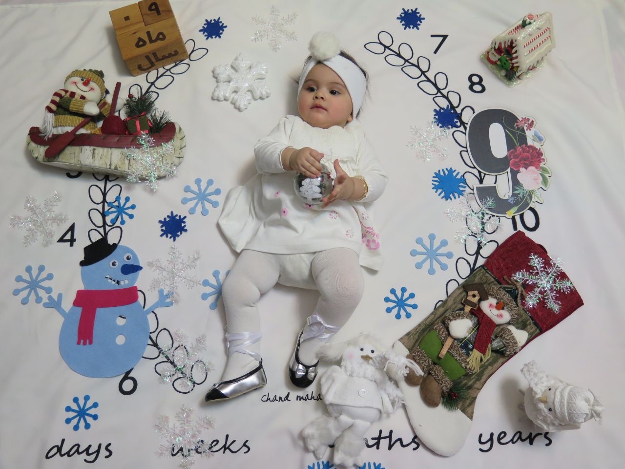 پارچه ماه شمار طرح شاخه زیتون دلوین رضایی زنگنه