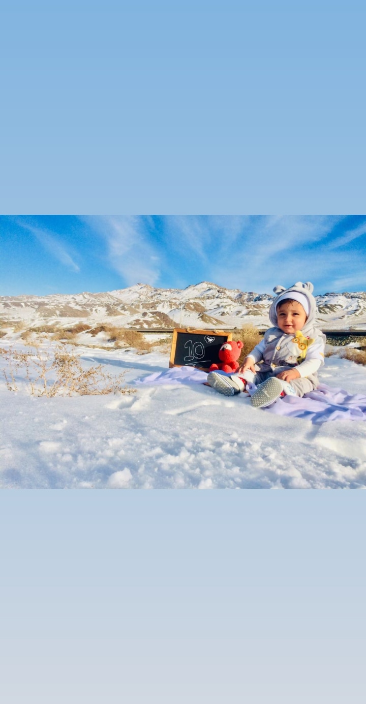 تم عکس زمستانی نوزاد امیرعلی بابایی