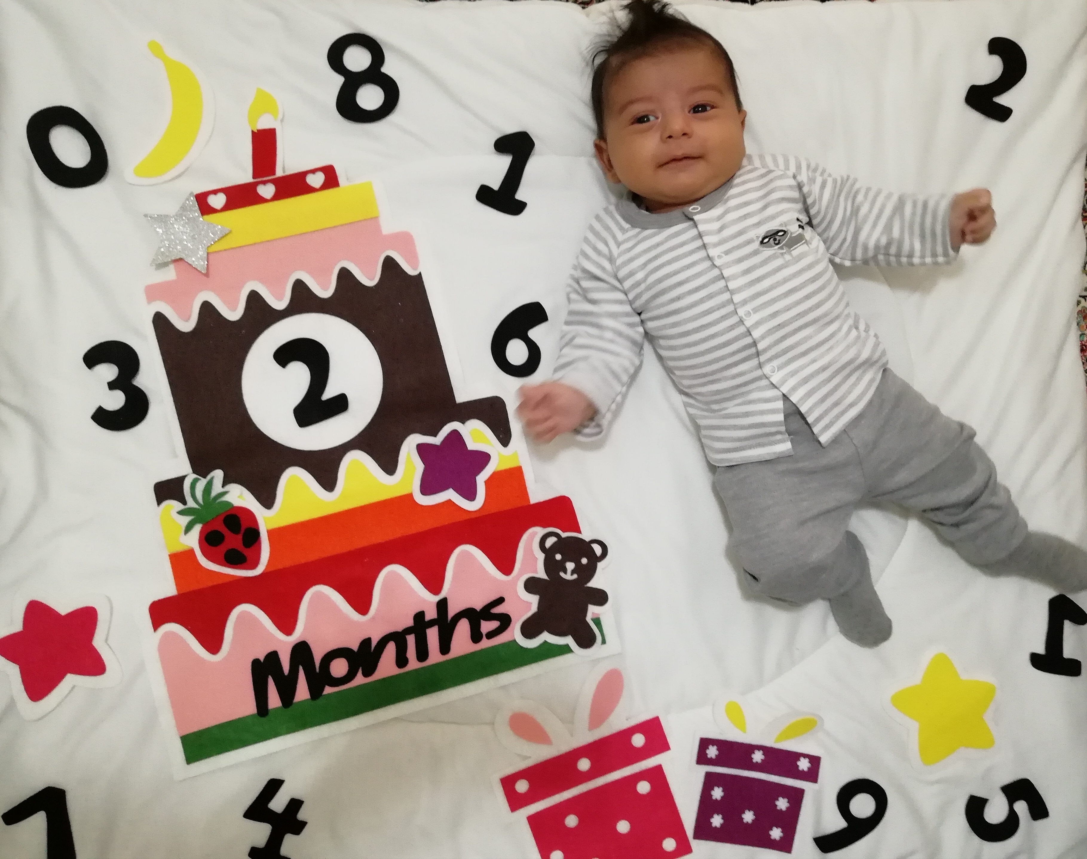 کیک ماهگرد تولد امیرعلی مشکین خشک