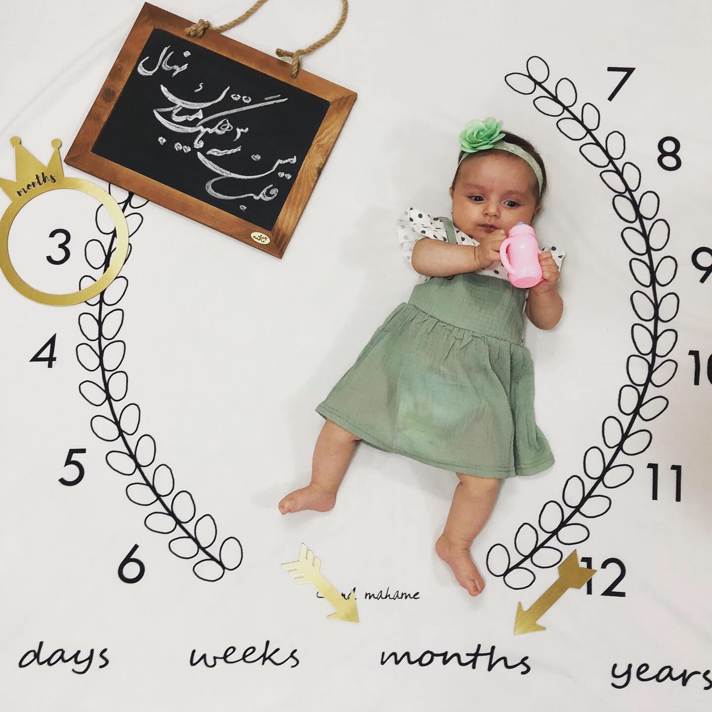 پارچه ماه شمار طرح شاخه زیتون مهرسا رضایی