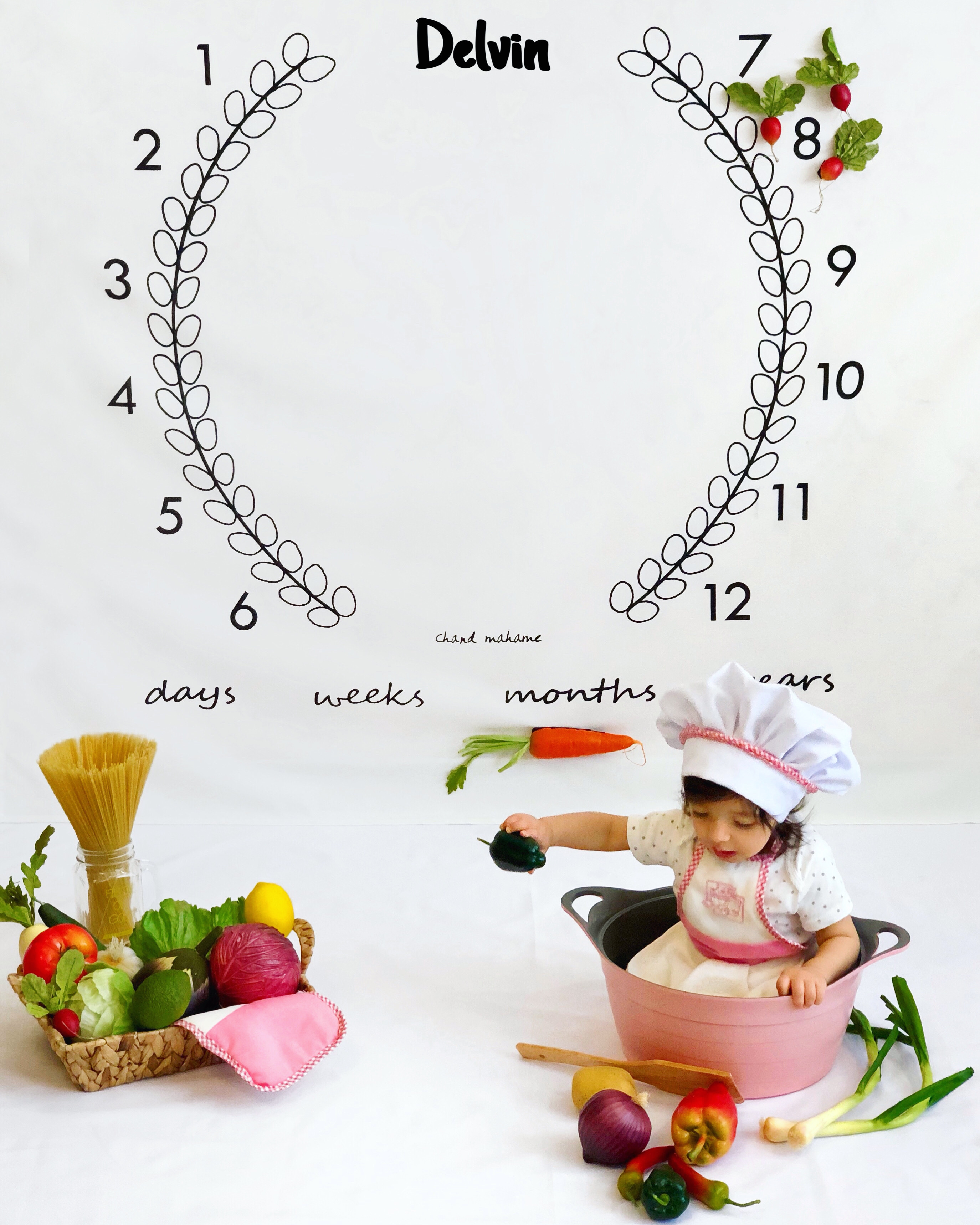 پارچه ماه شمار طرح شاخه زیتون دلوین شهرکی